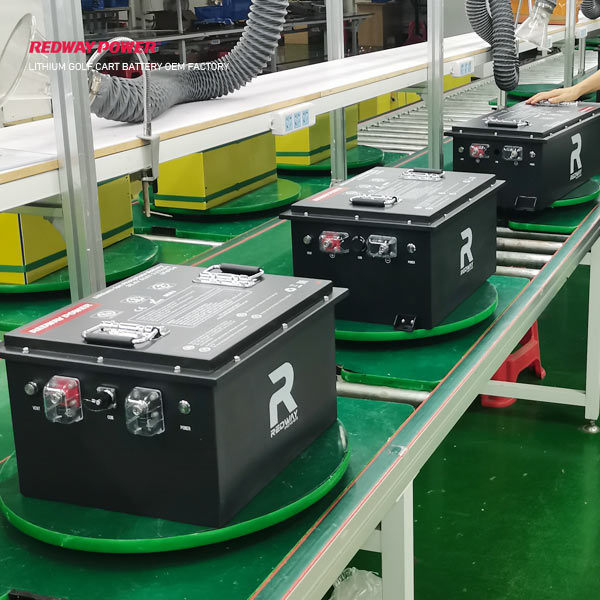 production line of redway golf cart lithium battery factory